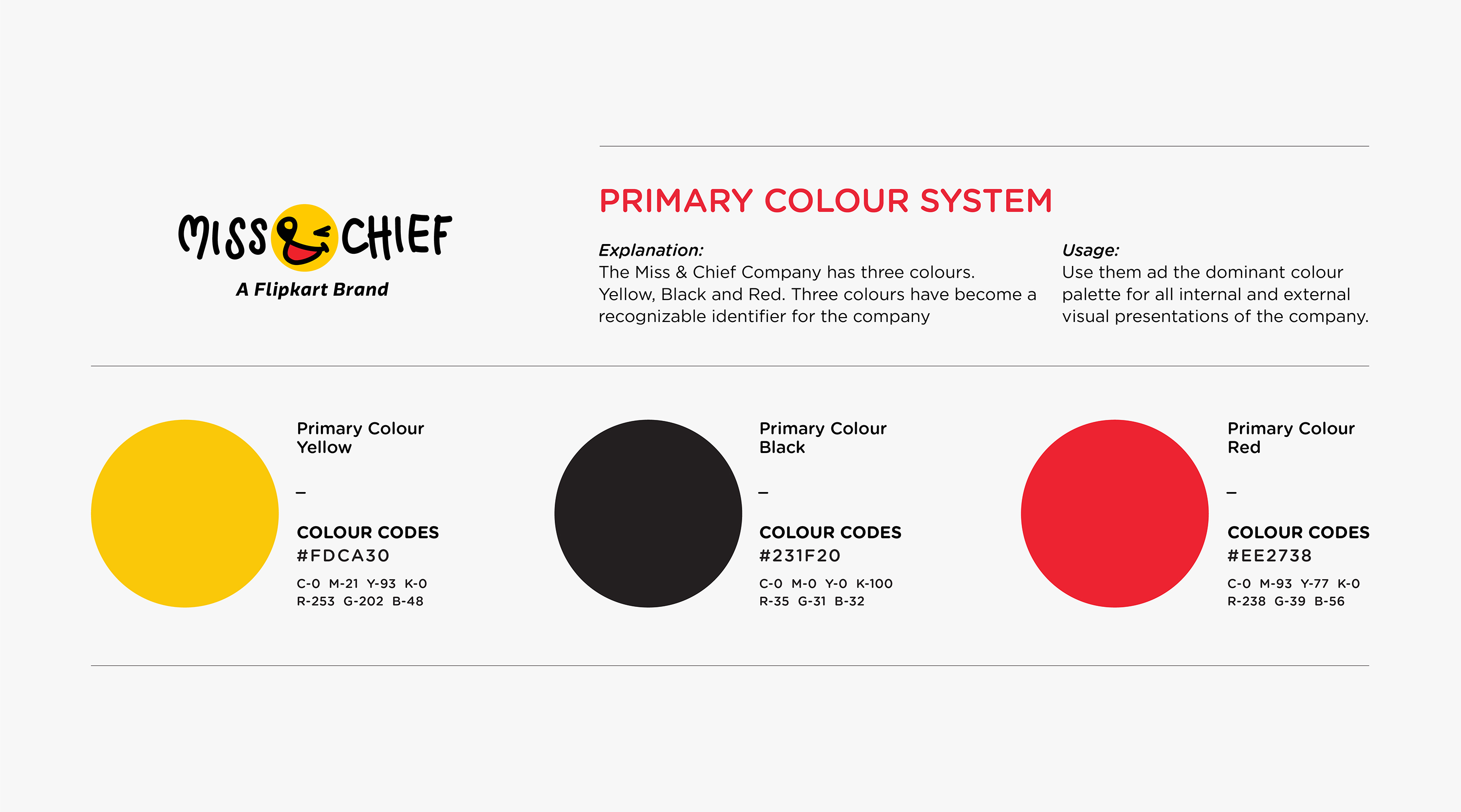 Primary Colour Scheme for the brand